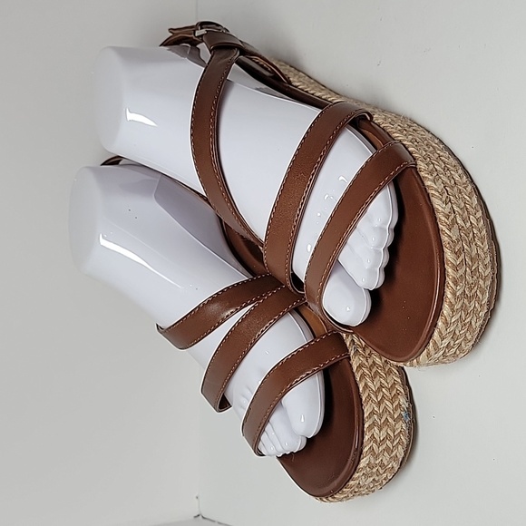 Naturalizer Peridot Espadrille Platform Sandal Shoe Straps Brown Faux‎ Leather 9 - Picture 10 of 16